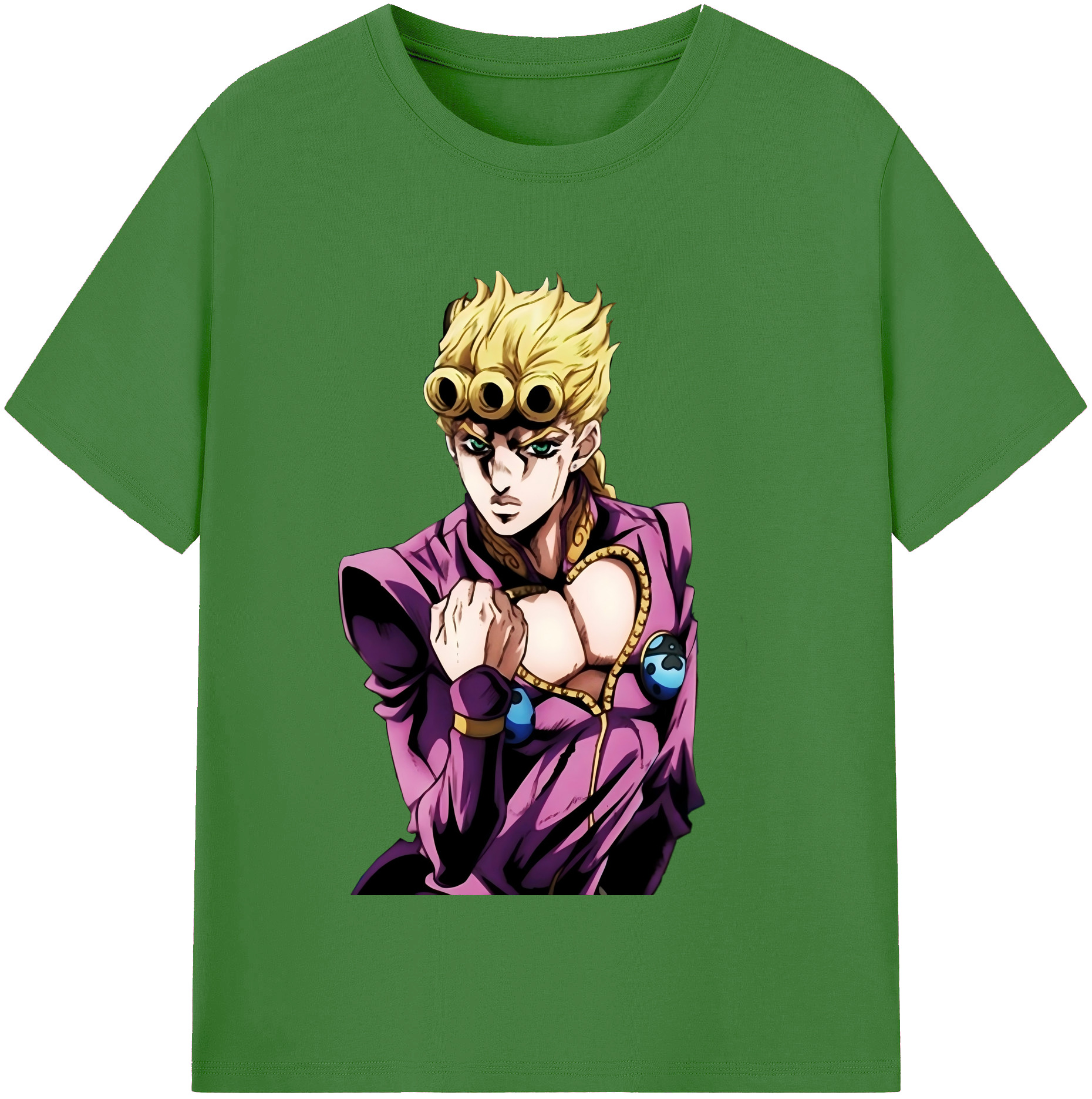 （画像用） ジョジョの奇妙な冒険 ジョルノ?ジョバァーナ JoJo's Bizarre Adventure Giorno Giovanna レディースカジュアルプリントTシャツ（綿100％）